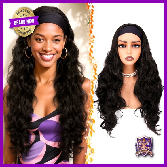 Human Hair Clip In Bangs Headband Wig Body Wave Natural Style main image 5
